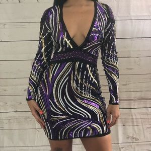 Purple sequin dress